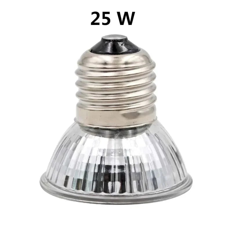 Reptil Lampe 25/50/75W UVA+UVB 3.0 Kjæledyr Varme Lampe Pære Skilpadde Soling UV Lys Pærer Amfibier Øgler Temperaturkontroller | Luvikno