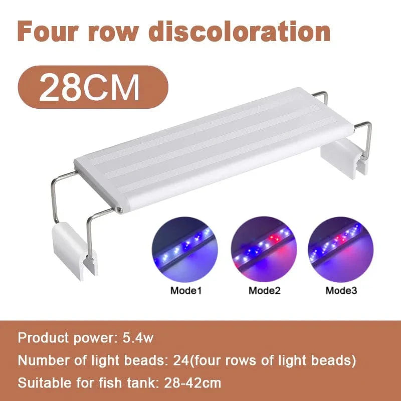 Akvarium ledlys Super Slim Fisketank Lys Plante Vekst Belysning 28-58 cm Lysere Utvidbar Klemme 220V For Fisketank | Luvikno
