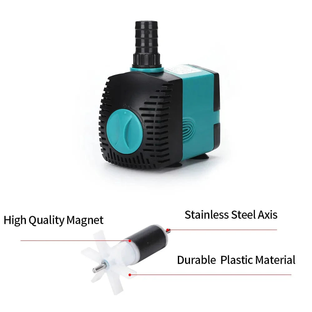3-60W Ultra-Stille Nedsenkbar Vannpumpe Springvann Fiskedam Akvarium Vannpumpe Filter Fisketank Springvann Pumpe 220V-240V/110V | Luvikno