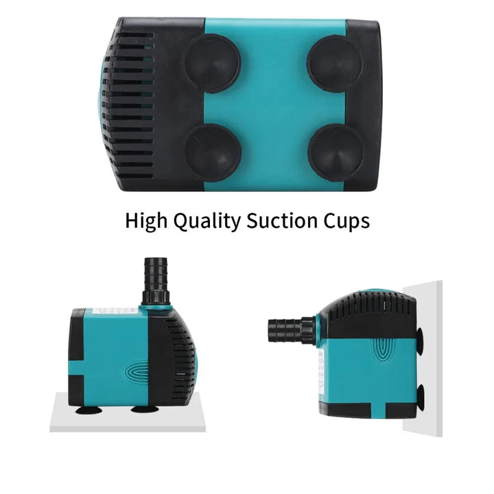 3-60W Ultra-Stille Nedsenkbar Vannpumpe Springvann Fiskedam Akvarium Vannpumpe Filter Fisketank Springvann Pumpe 220V-240V/110V | Luvikno
