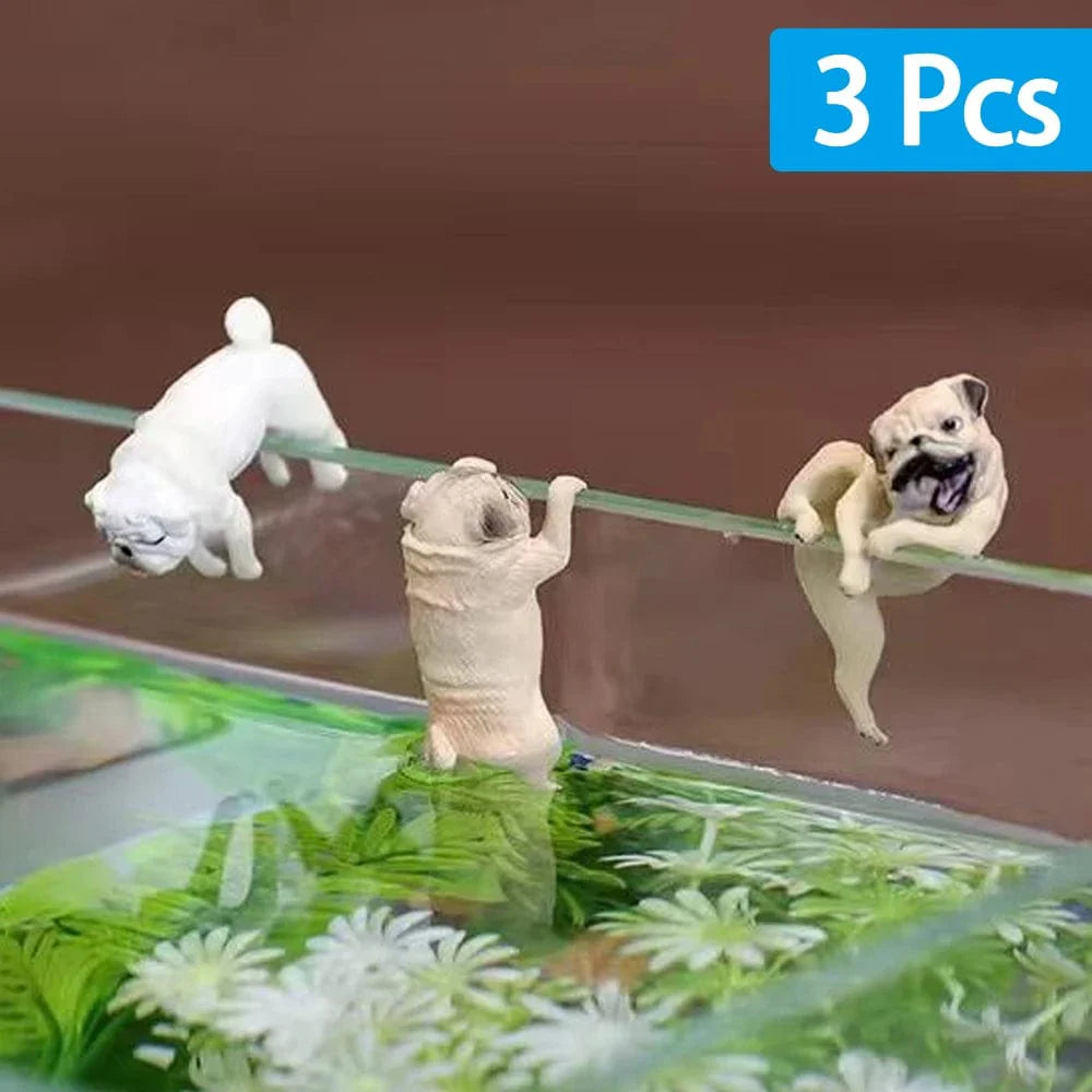 1-3Pcs Mini Cartoon Hund Ornament Harpiks Figur Figur DIY Håndverk Statue for Fiskebowl Fisketank Akvarium Tilbehør Hjem Deko | Luvikno