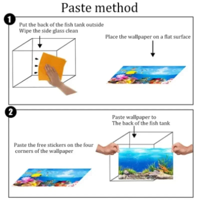 3d Marine Bakgrunn for Akvariedekorasjonsklistremerker og Plakatvarer Dekorasjon Fisketanker og Akvarier Tilbehør Akvaskaping | Luvikno