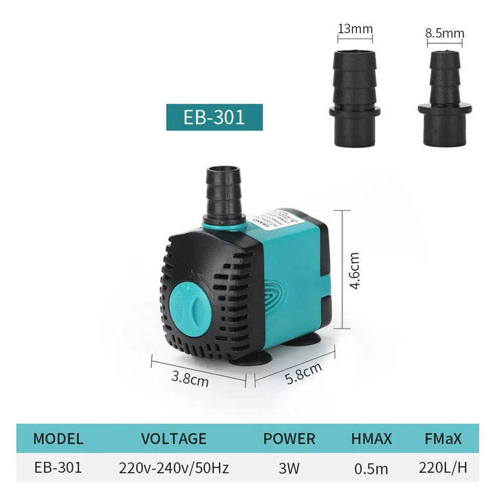 Ultra-Stille 3-60W Nedsenkbar Vannfontene Pumpe Filter Fiskedam Akvarium Vannpumpe Tank Fontene EU US 220V-240V | Luvikno