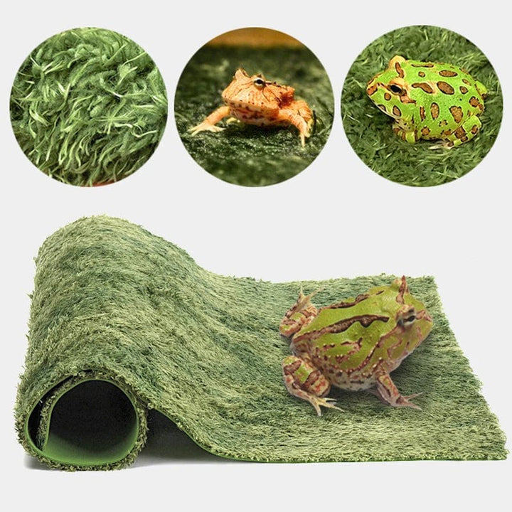 Tyk dobbel lag reptilkjæledyr mose teppemateriale frosk skilpadde slange gecko matter fuktighetsgivende falsk plen | Luvikno