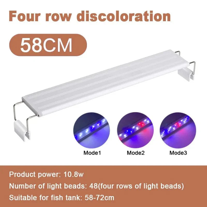 Akvarium ledlys Super Slim Fisketank Lys Plante Vekst Belysning 28-58 cm Lysere Utvidbar Klemme 220V For Fisketank | Luvikno