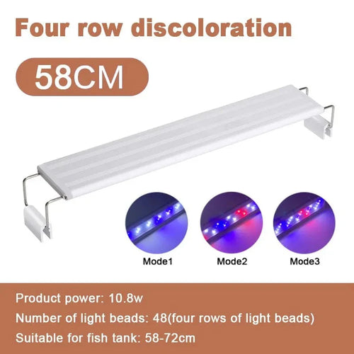 Akvarium ledlys Super Slim Fisketank Lys Plante Vekst Belysning 28-58 cm Lysere Utvidbar Klemme 220V For Fisketank | Luvikno