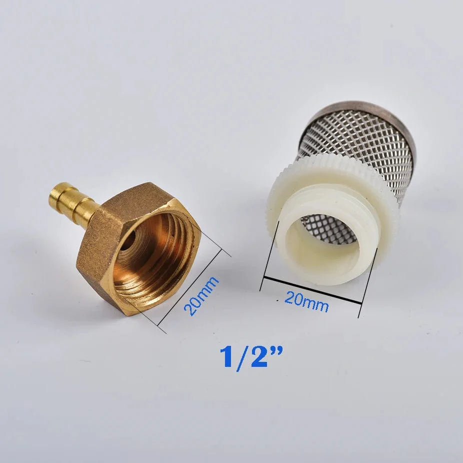 6-19mm Rustfritt Stål Nettfilter 1/2" hunn tomme hagevanning pumpe beskyttelseslange vannrensningsnett messingfilter | Luvikno