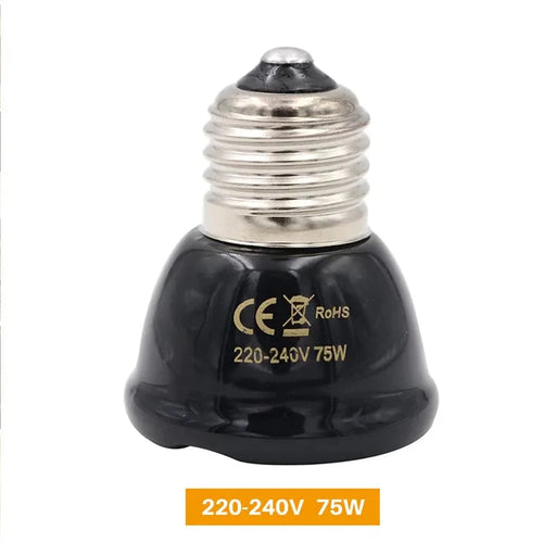 E27 Pet Heating Lamp for Turtle Snake lizard Infrared Ceramic Emitter Heat Light 50W/75W/100W Reptile Lamp Reptile Light EU Plug | Luvikno