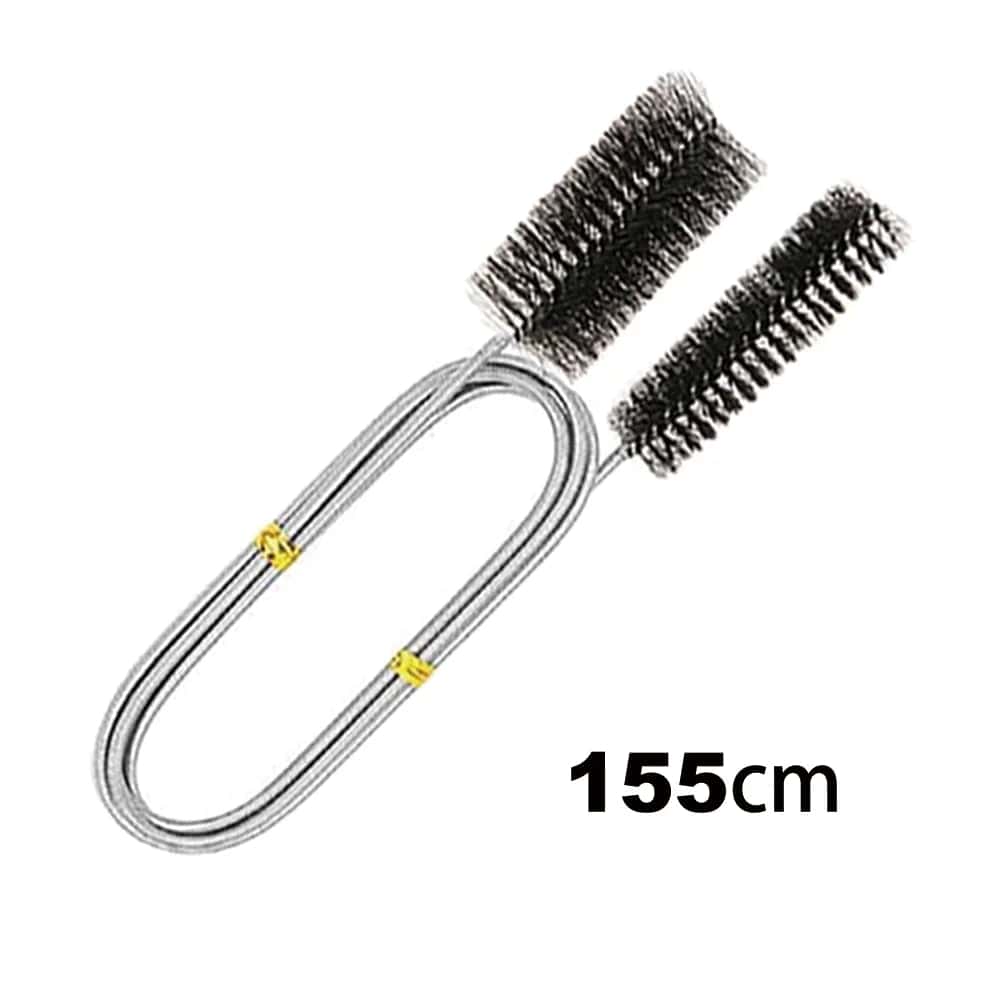 90/155/200CM Akvarium Rengjøringsbørste for Slange Luftslange rustfritt stålfleksibelt dobbeltgående rørbørste akvarietilbehør | Luvikno