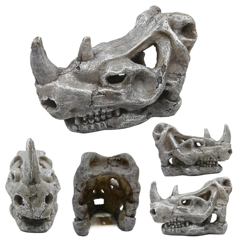 Dyr Skalle Fiskebowl Fossil Dinosaur Ornamenter Akvarium Nesehorn Bein Dekorasjon Fiskebolle Krokodille Manet Karpe Skilpadde | Luvikno