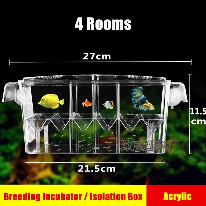 Akvarium Avls Incubator Isolasjon Boks Dobbel Lag 4 Rom Transparent Akryl Selv Flytende Fisk Klokke Boks Fisk Tank | Luvikno