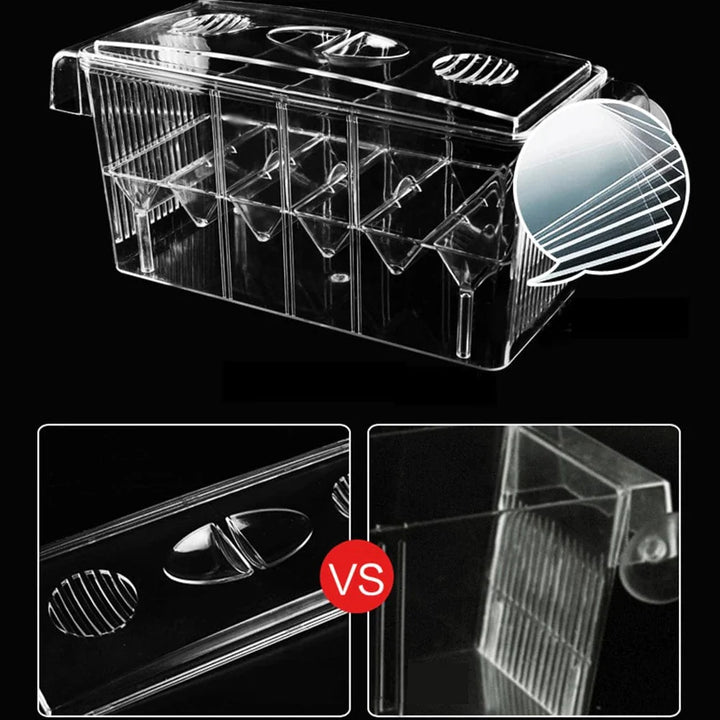 Akvarium Avls Incubator Isolasjon Boks Dobbel Lag 4 Rom Transparent Akryl Selv Flytende Fisk Klokke Boks Fisk Tank | Luvikno