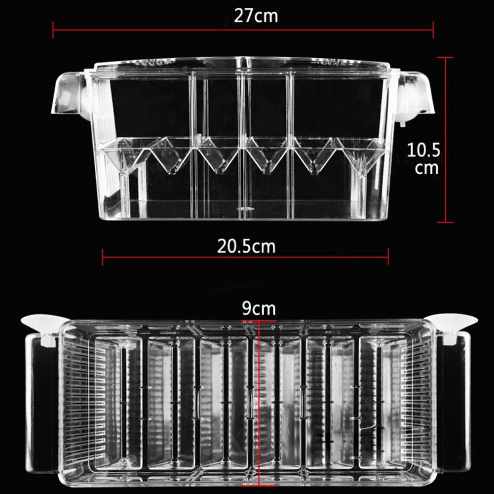 Akvarium Avls Incubator Isolasjon Boks Dobbel Lag 4 Rom Transparent Akryl Selv Flytende Fisk Klokke Boks Fisk Tank | Luvikno