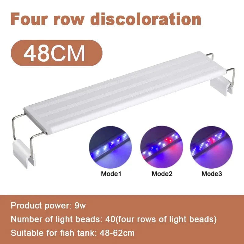 Akvarium ledlys Super Slim Fisketank Lys Plante Vekst Belysning 28-58 cm Lysere Utvidbar Klemme 220V For Fisketank | Luvikno
