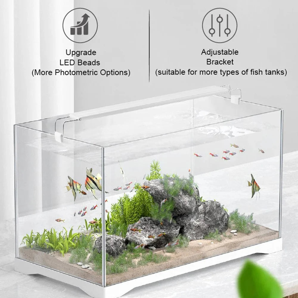 Akvarium ledlys Super Slim Fisketank Lys Plante Vekst Belysning 28-58 cm Lysere Utvidbar Klemme 220V For Fisketank | Luvikno