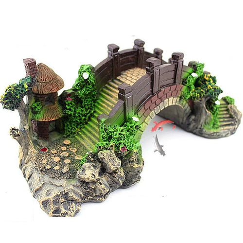 Fishtank Kunstig Bro Resin Landskapsdekorasjon Bro Akvarium Utstyr Tilbehør Ornament Hull Vannlevende Kjæledyr Fisk | Luvikno
