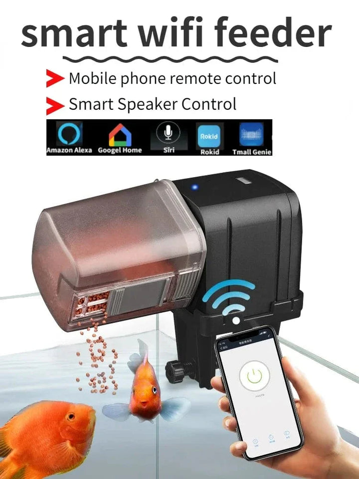 Automatisk akvariefisketankfôrer Timing/Wifi Trådløs smarttelefonapp Intelligent høyttaler stemmestyrt fjernkontroll fiske fôring | Luvikno