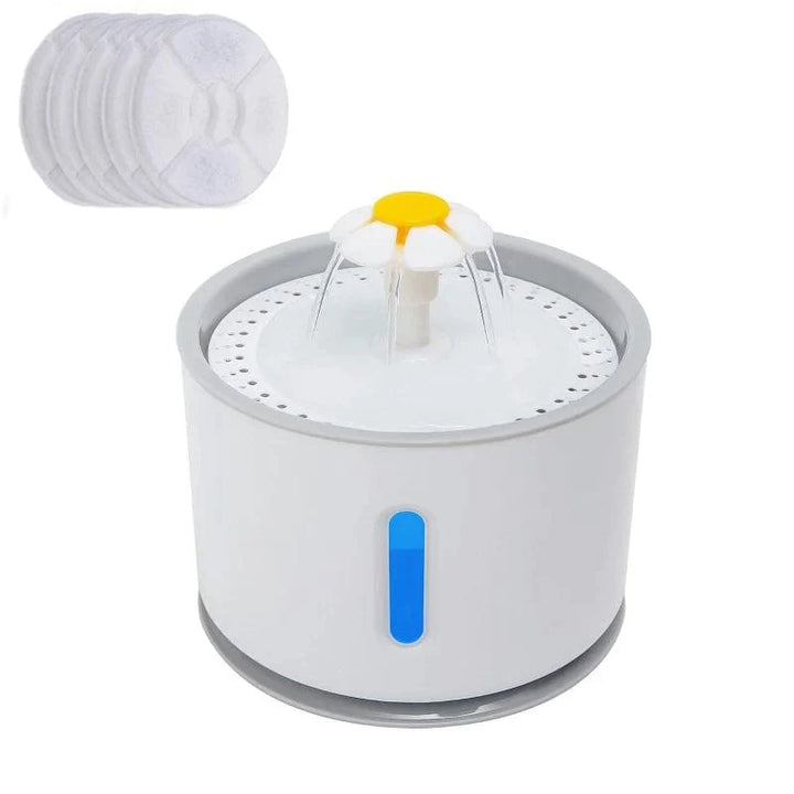 Automatisk kjæledyr katt vannanlegg med LED-belysning 5 pakke filtre 2.4L USB hunder katter stille drikker matingskål drikkedispenser | Luvikno