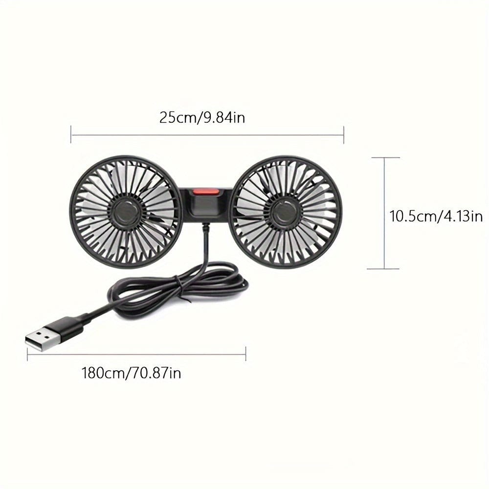 1stk Bilvifte, Bil Liten Luftkondisjoner, Dobbelthodet Bakvifte, Sterk Vind, 360 Graders Rotasjon, Stor Luftvolum, Subwoofer Drift, Base Fikseringsklips Monteringsmetode, Passer For Bil Hjem | Luvikno
