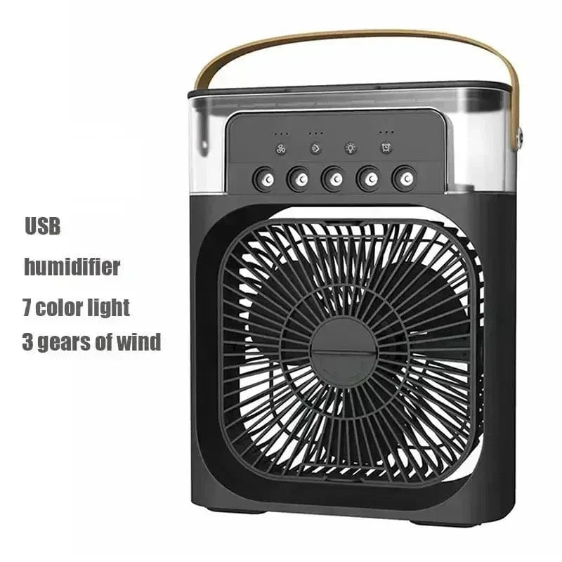 Planet Gates New 3 In 1 Fan AIr Conditioner Household Mini Air Cooler LED Night Light Portable Humidifier Air Adjustment Fan Office Home Fan