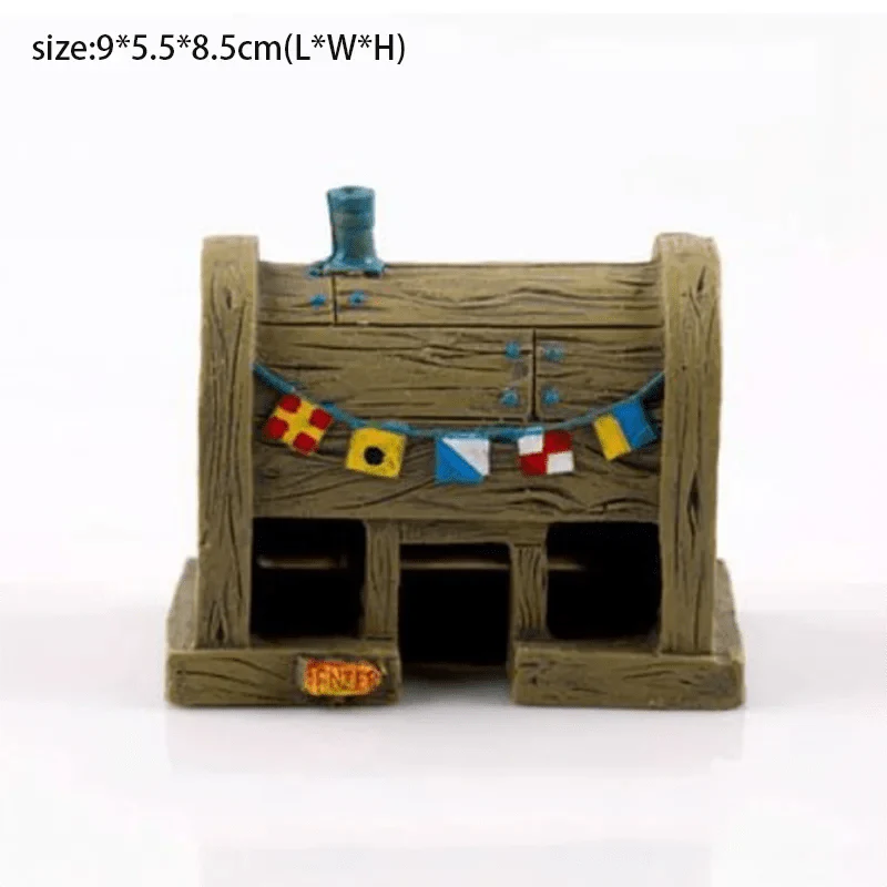 Cartoon Fish Tank Decor Figuriner Ornamenter Simulert Harpiks Ananas Hus Fiskebowl Dekorasjon Landskapsarbeid Akvarium Tilbehør | Luvikno