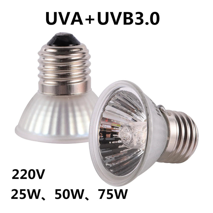 CE Reptil Lampe UVA+UVB 3.0 Kjeledyr Varme Lampe Pære Skilpadde Basking Lys Pærer Amfibier Øgler Temperaturkontroll | Luvikno