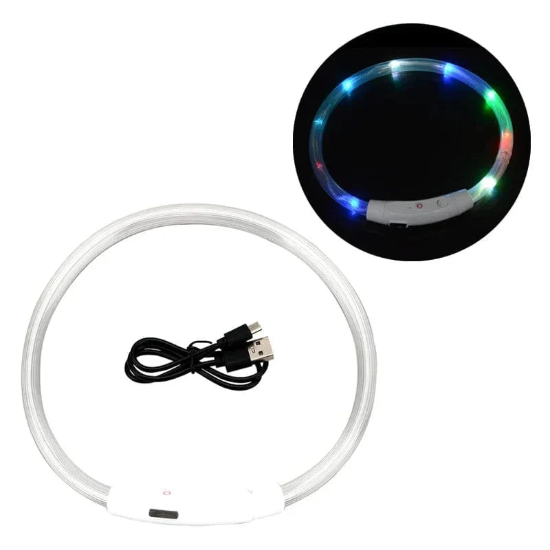 3 Modus Hund Luminøs Lading Halsbånd Led Usb Katt Silikon Fargerikt Halsbånd Avtakbar Natt Glød Kjæledyr Tap Forebygging Hund Tilbehør | Luvikno