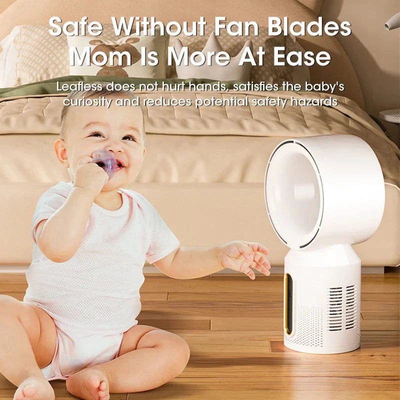 Desktop Bladeless Electric Fan Bordvifte 5-hastighets tårnvifte for baby kjøler luftkondisjonering USB oppladbar kjølevifte | Luvikno