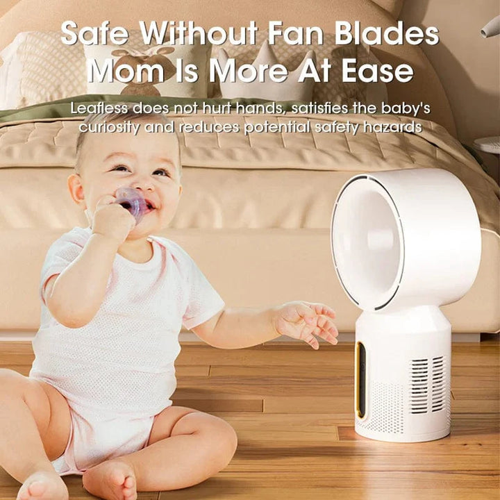 Desktop Bladeless Electric Fan Bordvifte 5-hastighets tårnvifte for baby kjøler luftkondisjonering USB oppladbar kjølevifte | Luvikno