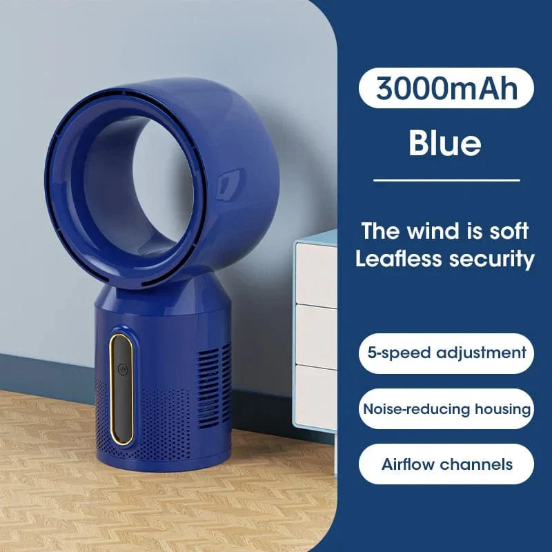 Desktop Bladeless Electric Fan Bordvifte 5-hastighets tårnvifte for baby kjøler luftkondisjonering USB oppladbar kjølevifte | Luvikno