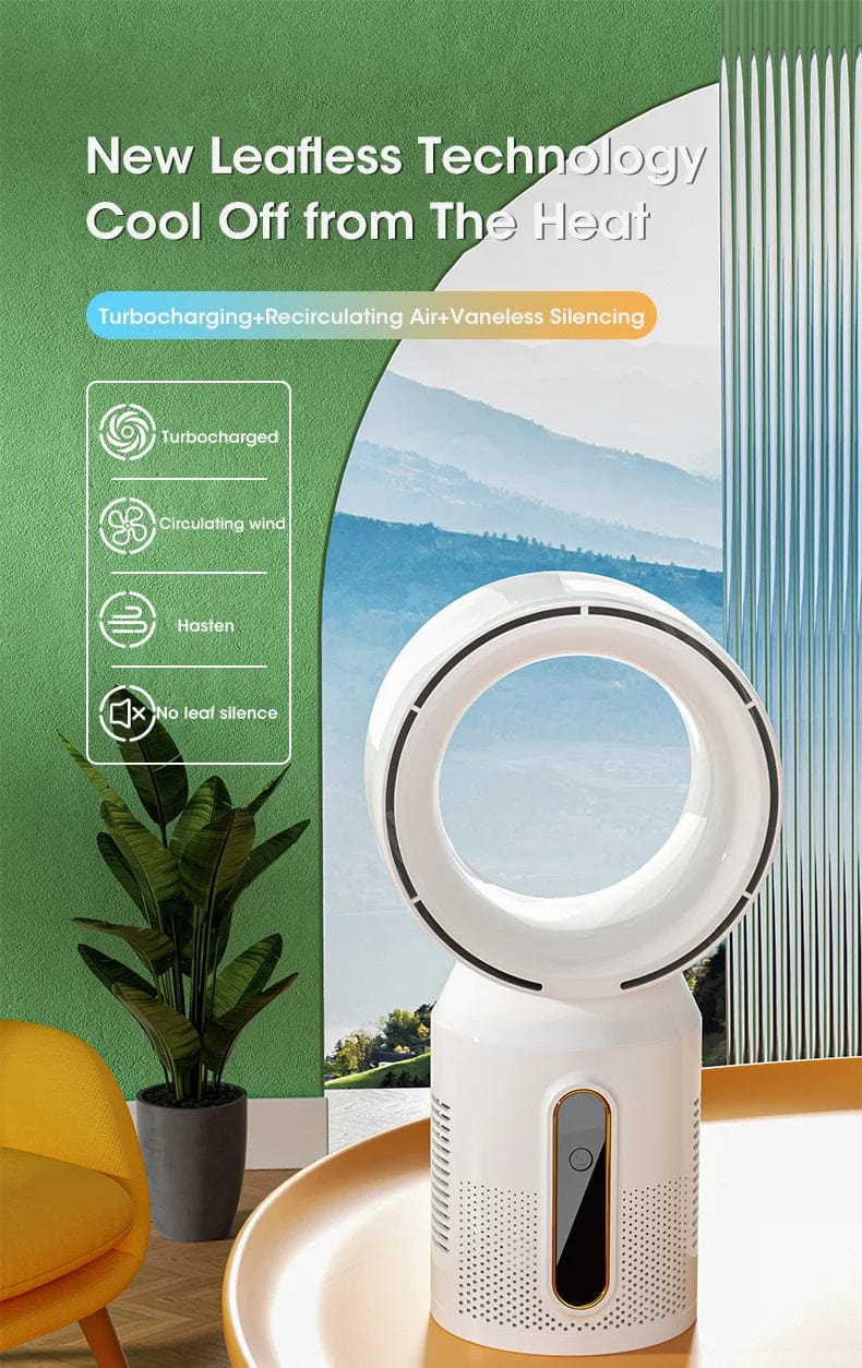 Desktop Bladeless Electric Fan Bordvifte 5-hastighets tårnvifte for baby kjøler luftkondisjonering USB oppladbar kjølevifte | Luvikno
