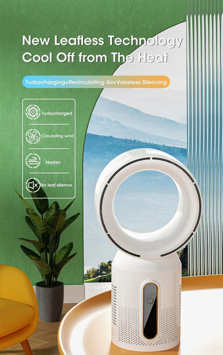 Desktop Bladeless Electric Fan Bordvifte 5-hastighets tårnvifte for baby kjøler luftkondisjonering USB oppladbar kjølevifte | Luvikno