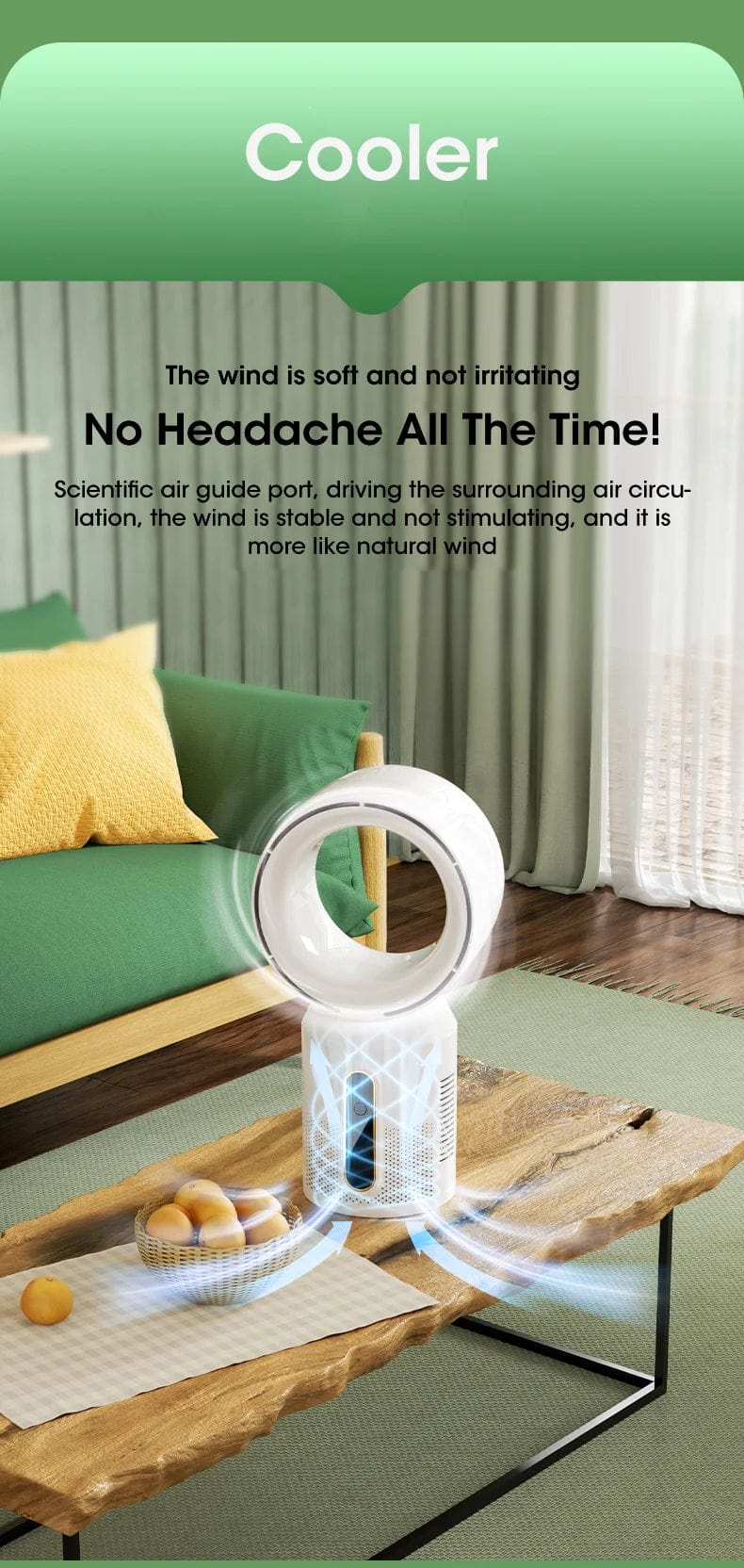 Desktop Bladeless Electric Fan Bordvifte 5-hastighets tårnvifte for baby kjøler luftkondisjonering USB oppladbar kjølevifte | Luvikno