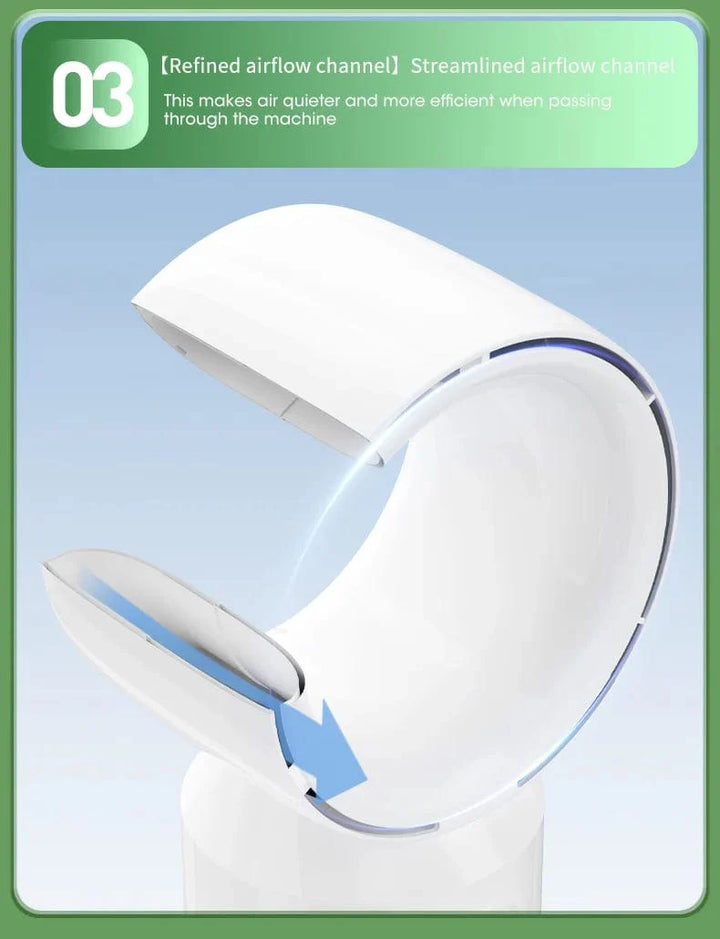 Desktop Bladeless Electric Fan Bordvifte 5-hastighets tårnvifte for baby kjøler luftkondisjonering USB oppladbar kjølevifte | Luvikno