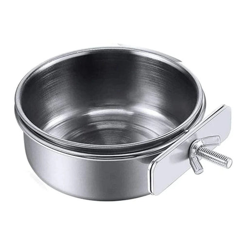 Papegøye Fôringskopper Fuglemater Skål Fjernbar Rustfritt Stål Matboller med Klemmeholder for Bur for Små Dyr Fuglebure | Luvikno