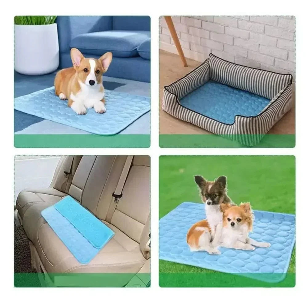Hund Kjølepute Is Silke Stof Selv Kjølende Gel Pustende Vaskbar Sommer Kjæledyrmatte for Hunder Katter Sofa Kennel Seng Komfortabel La | Luvikno