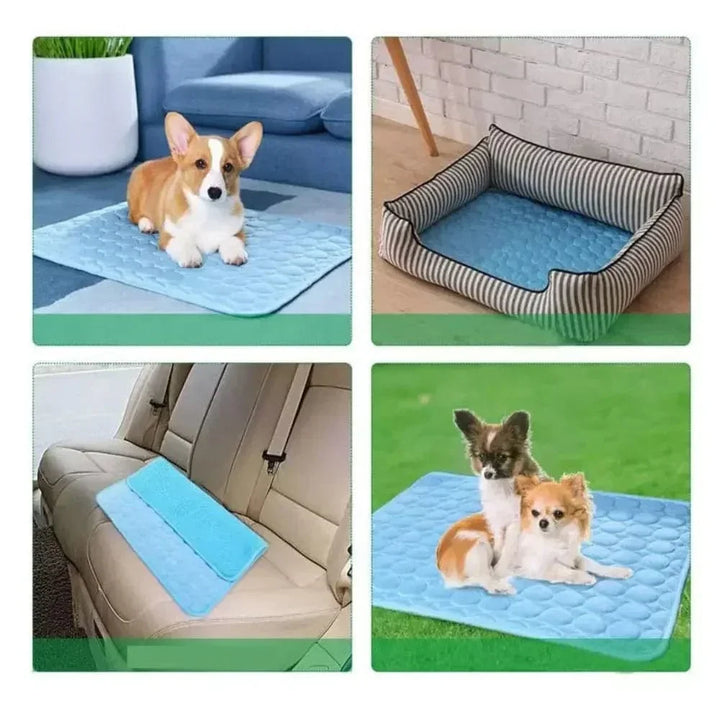 Hund Kjølepute Is Silke Stof Selv Kjølende Gel Pustende Vaskbar Sommer Kjæledyrmatte for Hunder Katter Sofa Kennel Seng Komfortabel La | Luvikno
