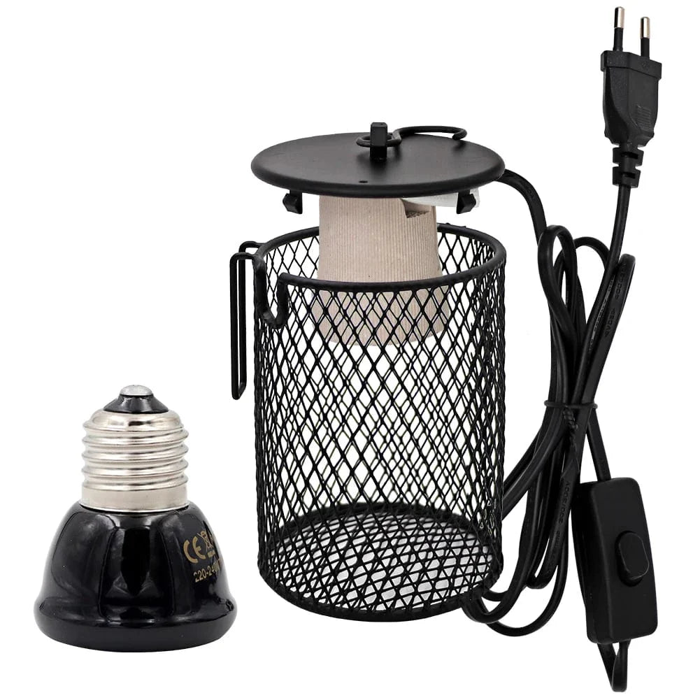 E27 Pet Heating Lamp for Turtle Snake lizard Infrared Ceramic Emitter Heat Light 50W/75W/100W Reptile Lamp Reptile Light EU Plug | Luvikno