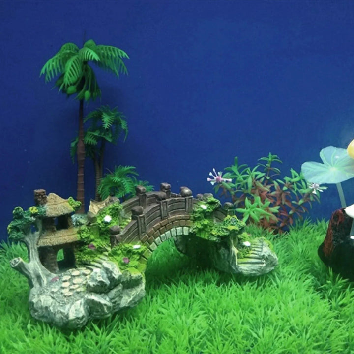 Fishtank Kunstig Bro Resin Landskapsdekorasjon Bro Akvarium Utstyr Tilbehør Ornament Hull Vannlevende Kjæledyr Fisk | Luvikno