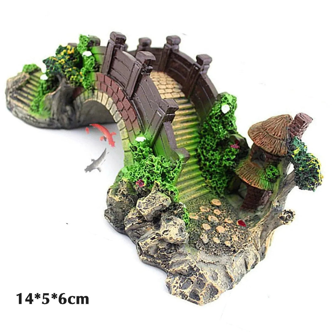 Fishtank Kunstig Bro Resin Landskapsdekorasjon Bro Akvarium Utstyr Tilbehør Ornament Hull Vannlevende Kjæledyr Fisk | Luvikno