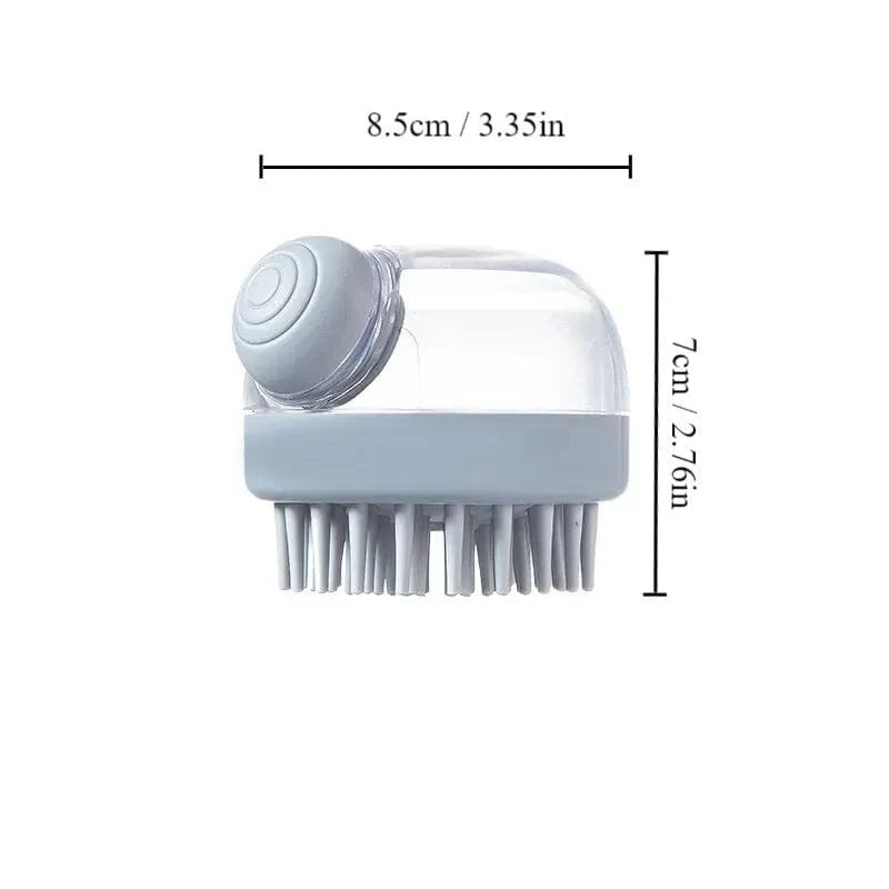 1pc Pet Bath Brush Soft Silicone With Shampoo Dispenser Gentle Massage For Grooming And Cleaning Fur And Hair | Luvikno
