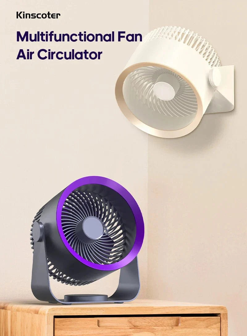KINSCOTER Multifunksjonell Elektrisk Vifte Sirkulator Trådløs Bærbar Hjem Stille Ventilator Skrivebord Vegg Takvifte Luftkjøler | Luvikno