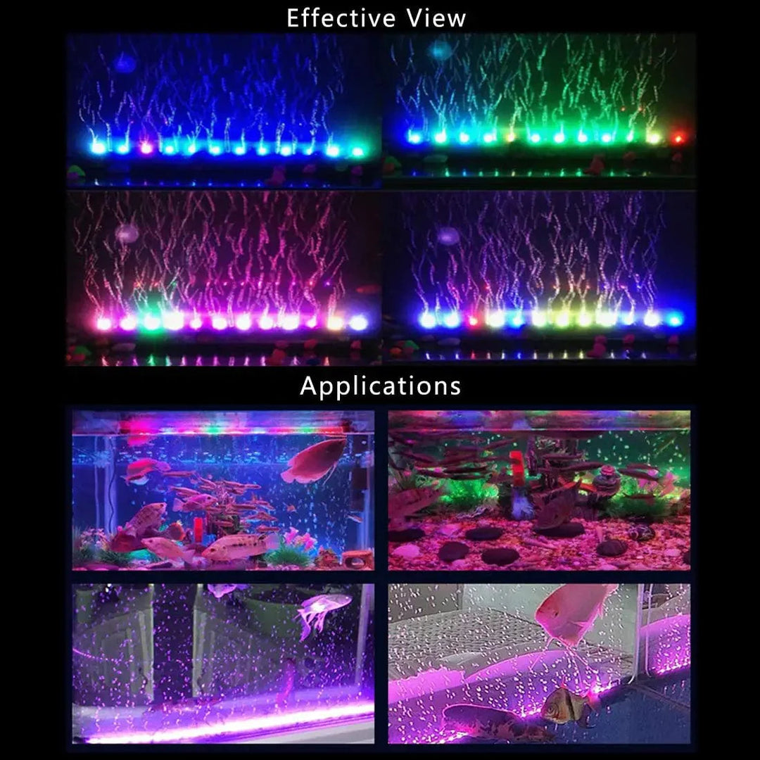 LED Luftbobbel Lys Akvarium Lamp Undervann Submersible Fisk Tank Lys Farge Endring Lager Oksygen for Fisk Tank | Luvikno