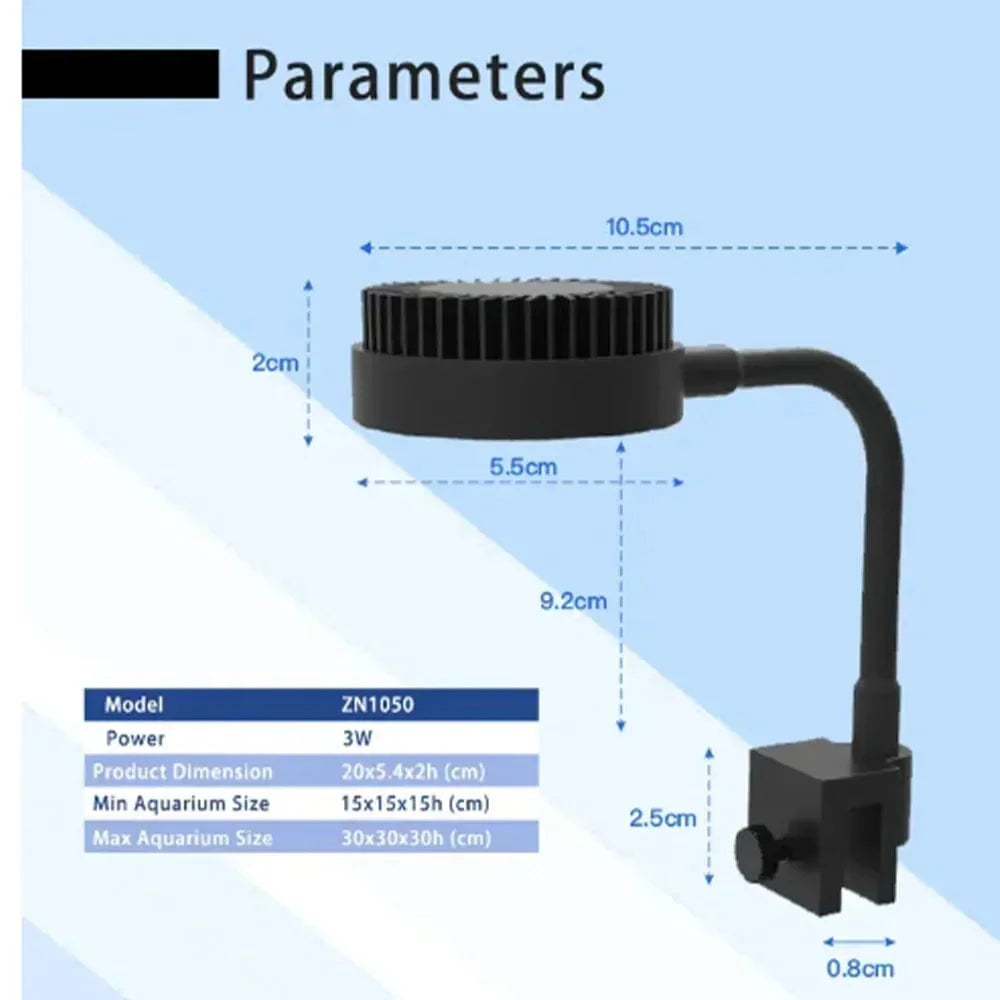 Zetlight LED lampe M1 LED Full Spectrum Nano Lite Akvarium Fiskebowl Sjøvann Saltvann Marine Korallrev LED og plante Lys | Luvikno