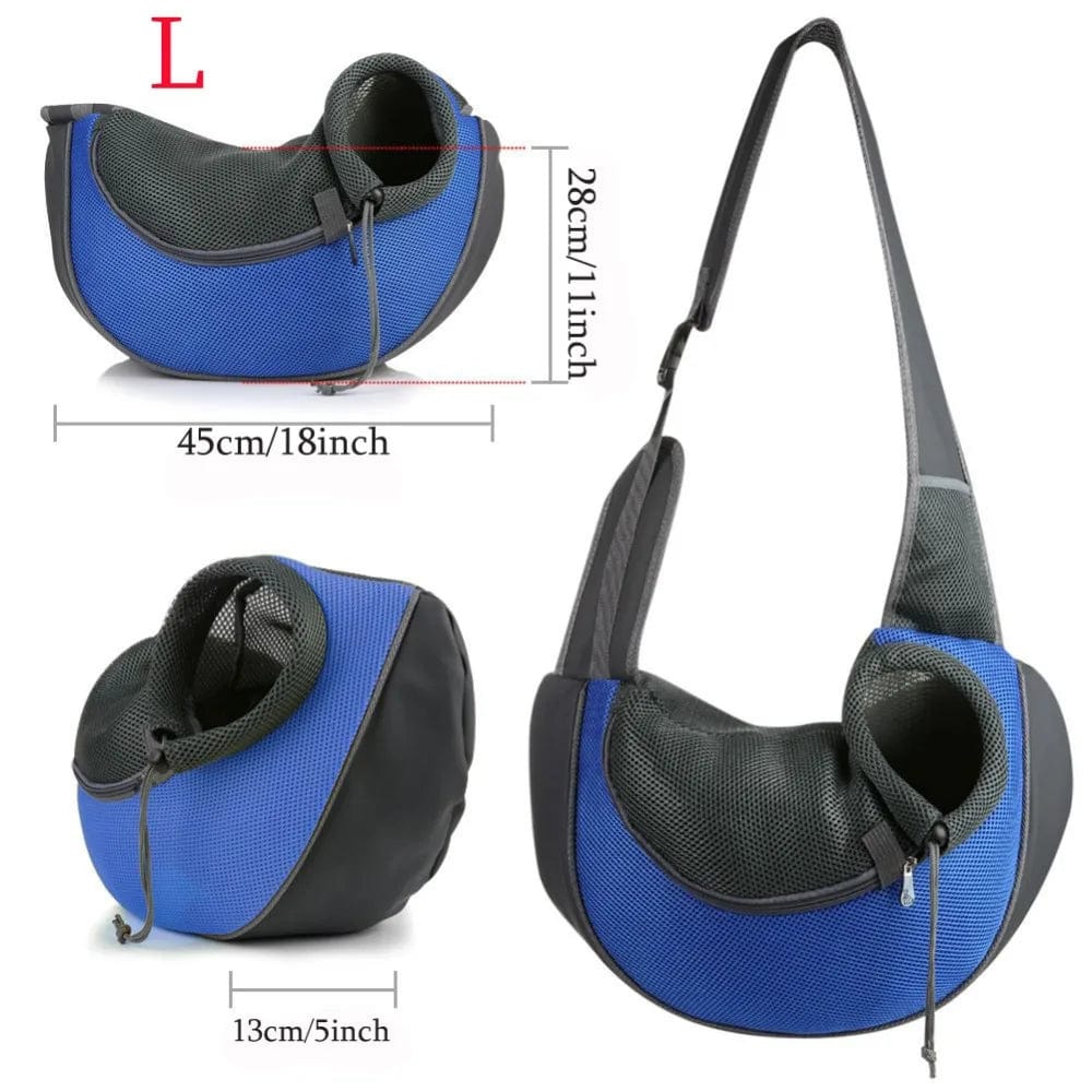 Mesh Oxford Pet Utendørs Reise Kjæledyr Valp Bærer Håndbag Pung Enkelt Skulderveske Sling Mesh Komfort Reise Tote Skulderveske | Luvikno