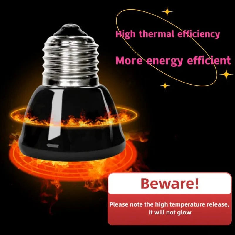 Mini Infrarød Keramisk Varmlampe, Varmeutstråler Lyspære, Kjæledyr Reptil, Skilpadde, Små Kjæledyr, 20W, 40W, 60W, 80W | Luvikno