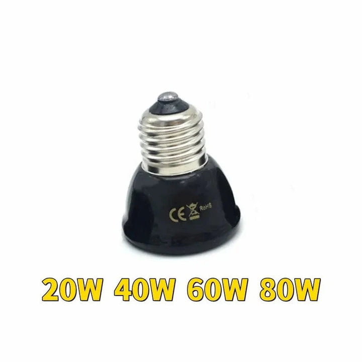 Mini Infrarød Keramisk Varmlampe, Varmeutstråler Lyspære, Kjæledyr Reptil, Skilpadde, Små Kjæledyr, 20W, 40W, 60W, 80W | Luvikno