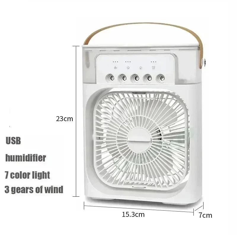 Ny 3 I 1 Viftekjøler Husholdning Mini Vifte Klimaanlegg LED Nattlys Bærbar Luftfukter Luftjusteringsvifte Kontor Hjem Vifte | Luvikno