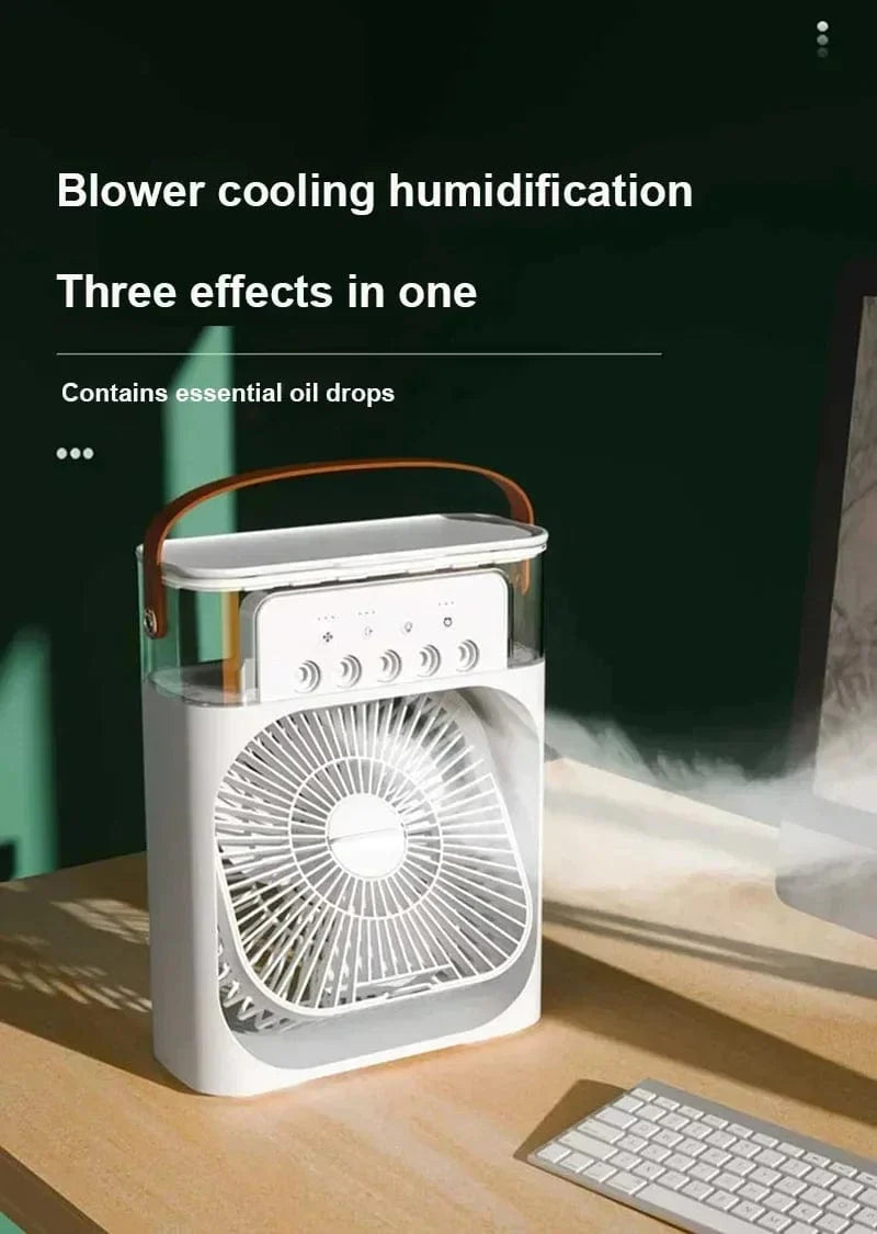 Ny 3 I 1 Viftekjøler Husholdning Mini Vifte Klimaanlegg LED Nattlys Bærbar Luftfukter Luftjusteringsvifte Kontor Hjem Vifte | Luvikno