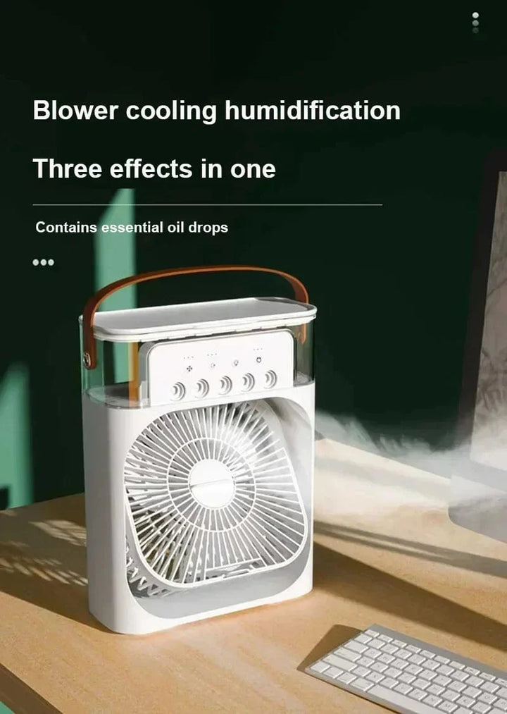 Ny 3 I 1 Viftekjøler Husholdning Mini Vifte Klimaanlegg LED Nattlys Bærbar Luftfukter Luftjusteringsvifte Kontor Hjem Vifte | Luvikno